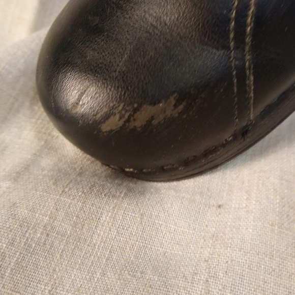 Dansko Phoebe Black Leather Professional Backed Clogs, Size 42, elastic sides - Picture 9 of 10